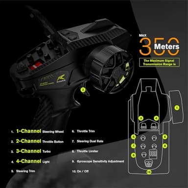 CROBOLL RLAARLO 1/10 Brushless Carbon Fiber RC Drift Cars for Adults with Gyro, Max 50 mph Fast RC Rally Car, 2.4Ghz All Terrain Remote Control Car 4x4 Hobby RTR RC Truck with 3S Battery - Image 6