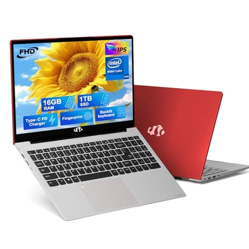 NIMO 15.6 FHD-Student-Laptop, 16GB RAM 1TB SSD 4-Cores Pentium N100(Beat i3-1115G4, Up to 3.4GHz) Computer with Backlit Keyboard Fingerprint Numpad WiFi 6 Win 11 RED - Image 1