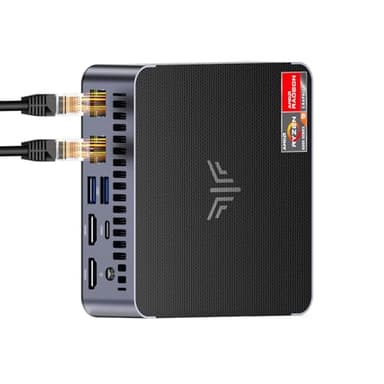 KAMRUI AM21 Mini Gaming PC Dual LAN, AMD Ryzen 9 6900HX (up to 4.9 GHz), 16GB DDR5 512GB M.2 NVMe PCIe SSD, Mini Desktop Computer with USB 4, DP, 2 HDMI 2.1, Gaming PC Supports Quad 4K Display - Image 1