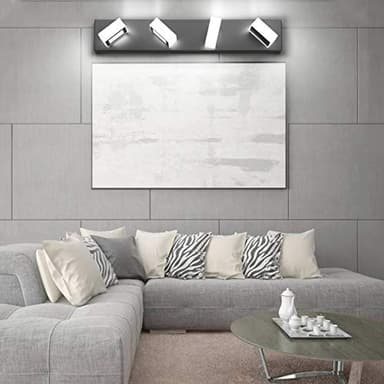 Ralbay LED Black 4 Lights Acrylic Lighting Fixtures Modern Matte Black Bathroom Vanity Lights - Image 5