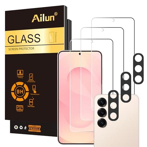 Ailun Glass Screen Protector for Galaxy S25 3 Pack + 3 Pack Camera Lens Tempered Glass Fingerprint Unlock Compatible 0.25mm Anti-Scratch Case Friendly Clear - HD [Not For S25 Plus/S25 Edge/S25Ultra] - Image 1
