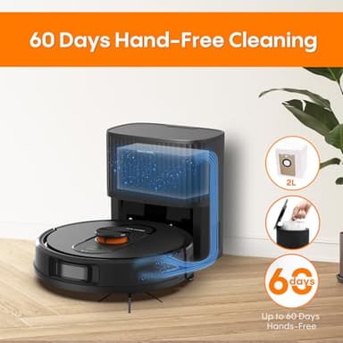 eitton Robot Vacuum and Mop Self-Emptying, 5000Pa Robotic Vacuums, 60 Days Hands-Free, 3-in-1 LiDAR Robot Vacuum Cleaner,No-Go Zones,Perfect for Carpets, Hard Floors, and Pet Hair - Image 2