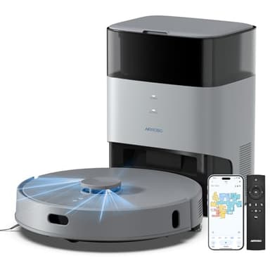 AIRROBO T25+ Robot Vacuum and Mop Combo, 5500Pa Suction, Pet Area Smart Boost, Carpet Detection, Tangle-Free Brush, LDS Mapping, APP Control, 3.5L Self-Empty Bin for Hard Floors, Carpets, Pet Hair - Image 1