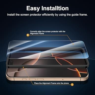 NEW'C 3 Pack Designed for iPhone 17, 17 Pro, iPhone 16 Pro Screen Protector (6.3 inches), Enhanced Tempered Glass Protection with easy installation tool included,Case Friendly Ultra Resistant - Image 3