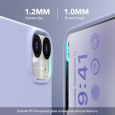 GONEZ Magnetic for iPhone 12 Case / 12 Pro Case, Compatible with MagSafe, [Screen Protector + Camera Lens Protector], Silicone Shockproof Anti-Scratch Protective Phone Case 6.1 inch, Lilac - Image 6