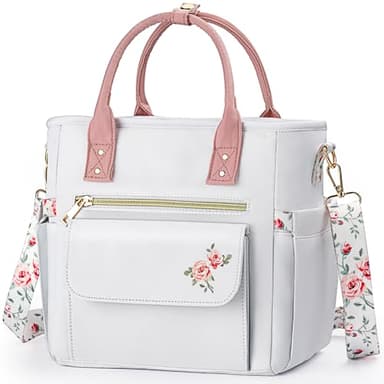 GLORIEROO Deluxe Insulated Lunch Box Bag Women - Leakproof Waterproof Cooler with Multi Pockets Removable Strap for Work Picnic - Teacher Mothers Day Christmas Birthday Gifts - Image 1