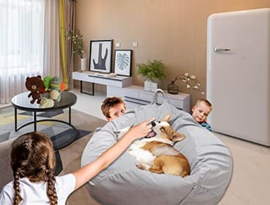 Stuffed Animal Storage Bean Bag Cover Pets Dogs/Cats Lazy Beds. Washable Ultra Soft Corduroy Stuffed for Organizing Plush Toys or Textile, Sack Bean Bag - Image 6