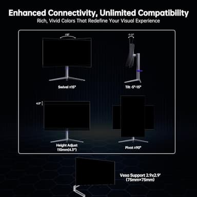KTC 27-inch OLED Gaming Monitor | QHD 2560x1440P | 240Hz 0.03ms GTG | 1.5M:1 Contrast Ratio | DisplayHDR True Black 400 | 65W USB Type-C | Dual Speakers | Comes with Type-C, HDMI & DP Cables Included - Image 8