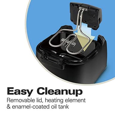 Hamilton Beach Cool Touch Electric Deep Fryer with Basket and Lid, 2 Liters / 8 Cups Oil Capacity, Adjustable Temperature, 1500 Watts for Fast Heat-up, viewing Window Easy to Clean, Black (35021) - Image 8