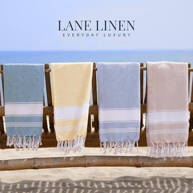 LANE LINEN Beach Towels 6 Pack, Bulk Beach Towels Oversized, Pool Towels for Adults, Pre-Washed, Sand Free Beach Towel, Fast Drying Beach Towel, 39"x71" - Classic Color - Image 9