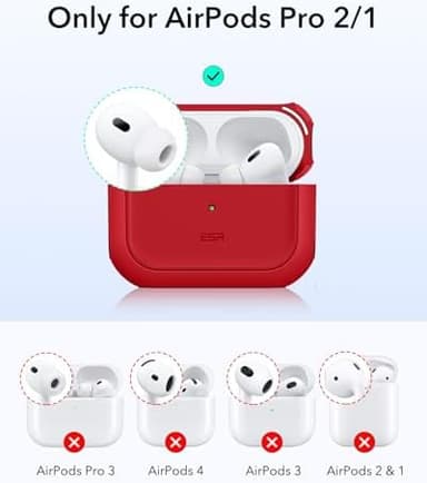 ESR for AirPods Pro 2 Case, Compatible with Airpods Pro Case 2nd / 1st Generation (2023/2022/2019), Compatible with MagSafe, Full Drop Protection Cover with Lanyard, Dark Red - Image 3