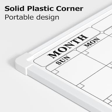 Lumspax Monthly Whiteboard Calendar for Wall, Small 16" x 12" Dry Erase Board with Plastic Frame, Hanging Dry Erase Calendar with 3 Mini Sticky Notes for Kitchen Planner, Memo, Home and Office - Image 6