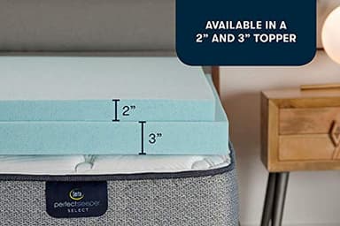 Serta ThermaGel Cooling, Pressure-Relieving Memory Foam Mattress Topper, 2 Inch, Queen,Blue - Image 4