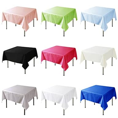 Fokitut 2 Pack Waterproof Square Tablecloth, 90x90 Inch, Stain Resistant and Wrinkle Polyester Table Cloth, Fabric Table Cover for Kitchen Dining, Wedding, Party, Holiday Dinner-White - Image 6