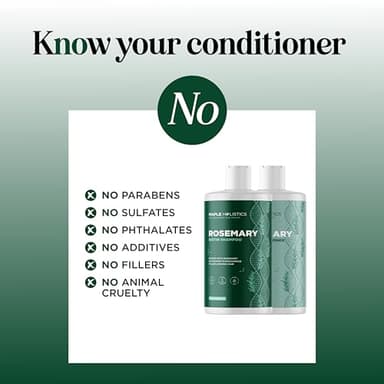 Biotin Rosemary Shampoo and Conditioner Set - Vegan Biotin Shampoo and Conditioner Set Volumizing Complex with Rosemary Essential Oil for Fine Weak & Dull Hair - Sulfate & Paraben Free (16 Fl Oz) - Image 4