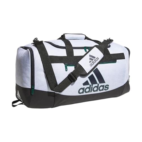 adidas Unisex Defender 4.0 Gym Duffel Bag for Men and Women, Jersey White/Legend Ink Blue/Black, Medium (66L) - Image 1