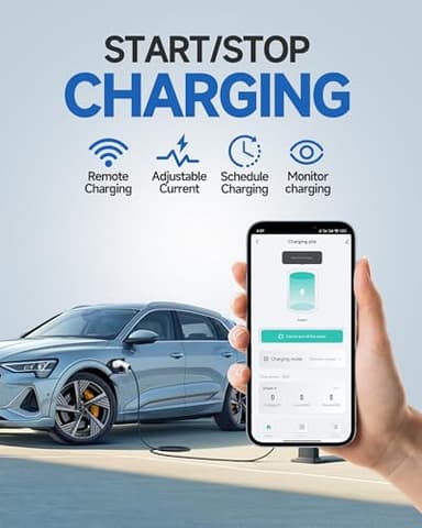 JEEKVISEN Level 2 EV Charger 48Amp 240V NEMA 14-50 Plug: Electric Vehicle Charging Station with APP Control, WiFi Enabled EVSE, RFID Card - Compatible with Tesla and All EV Brands (White) - Image 3
