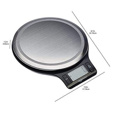 Amazon Basics Digital Kitchen Scale with LCD Display, Batteries Included, Weighs up to 11 pounds, Black and Stainless Steel - Image 3