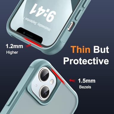 SKYLMW Compatible with iPhone 13 Case & iPhone 14 Case with Invisible Magnetic O-Ring Stand Translucent Phone Cases for 13 & 14 6.1" [Compatible with Mag-Safe][Great Grip Feeling], Blue - Image 6