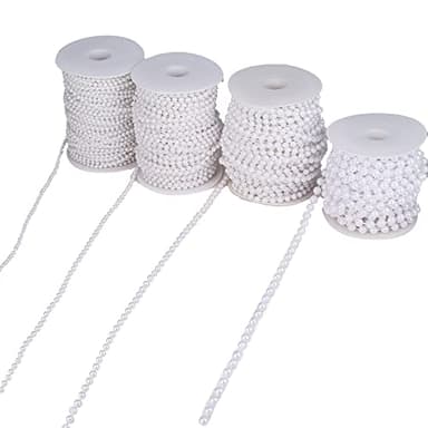 YoungJewl 6mm Crafts Faux Pearl Beads Garland Pearl Bead Roll Strand of Pearls to Decorate Floral Centerpieces Wedding Party Favor Christmas Tree(82 Feet White) - Image 5
