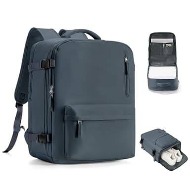 Travel Backpack for Women Men for Spirit Airlines Personal Item Bag 18x14x8 Inches Laptop College Waterproof Carry on Flight Approved Work Backpack Mochila de Viaje, Large Grey Blue - Image 1