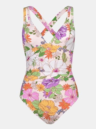 CUPSHE Women's One Piece Swimsuit Tummy Control Deep V Neck Double Straps Crisscross Back Tie Bathing Suit, S - Image 5