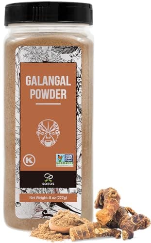 Soeos Galangal Powder 8 oz, Ground Galangal, Alpinia Galanga, Non-GMO, Kosher, Galangal Ginger Powder for Thai Soup, Tom Yum Soup, and Tea - Image 1