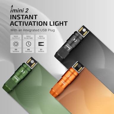 OLIGHT IMINI 2 EDC Rechargeable Keychain Flashlight 2 Pack, 50 Lumens Compact and Portable Mini LED Keyring Lights with Built-in Battery Ideal for Everyday Carry and Emergencies - Image 2