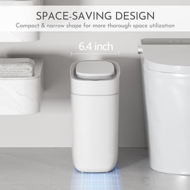 ELPHECO Automatic Bathroom Trash Can with Lid 2.5 Gallon Slim Sensor Garbage Can, 9L Narrow Plastic Trash Bin, Waterproof Motion Sensor Trash Bin for Bedroom, Living Room, Narrow Space - Image 3