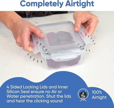 Chefs Path 48 Piece BPA-Free Plastic Food Storage Container Set with 24 Containers and 24 Lids for Kitchen Pantry Organization and Meal Prep - Image 7