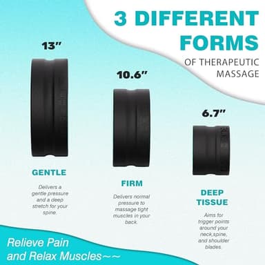 Furnhome Back Roller - Back Wheel for Deep Tissue Massage,Yoga Wheel for Back Pain & Stretching- Comfy Deep Tissue Massage Roller (3-Pack) - Image 2