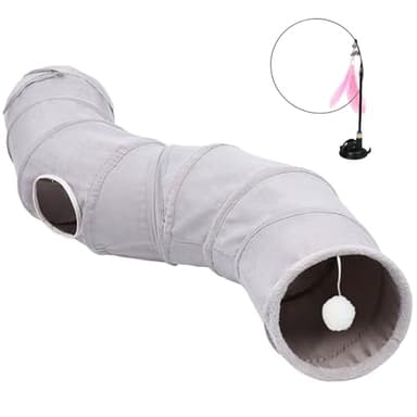 Cat Tunnel S-Shape Suede Cat Toy Tunnel 10.5 x 48.8 Inches Bunny Tunnels for Indoor, Collapsible Pets Play Tube Suitable for Cats Rabbits Pet Ferrets - Image 1