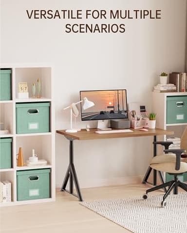 Oterri File Organizer, File Box, File Cabinet for Letter File Folder Storage, Portable Storage Bins with Lids for Office/Decor/Home,Document Organizer, 1 Pack,Green-Box Only - Image 6