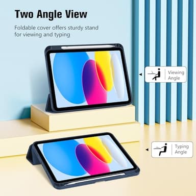 ProCase for iPad (A16) 11th Generation 11 Inch 2025/ iPad 10th Generation 10.9 Inch 2022 Case with Pencil Holder, Hybrid Cover with Soft TPU Back, Supports Touch ID, Auto Wake/Sleep -Darkblue - Image 6