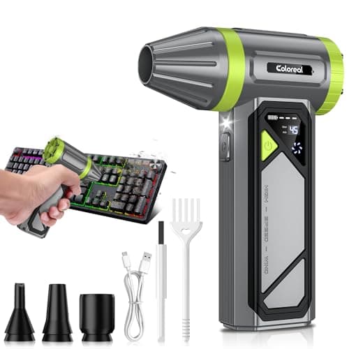 Compressed Air Duster-150000RPM Powerful Cordless Electric Air Duster, Rechargeable ＆ 3-Gear Adjustable Mini Air Blower with LED Light, Dust Blower for Computer, Keyboard, Outdoor, House and Car - Image 1