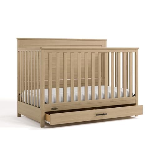 Graco Tristan 5-in-1 Convertible Crib with Drawer (Driftwood) – GREENGUARD Gold Certified, Fits Standard Crib Mattress, Premium Handle, Converts to Toddler Bed, Daybed, and Full-Size Bed - Image 1