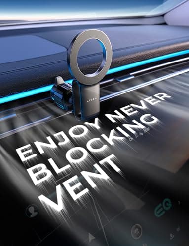 LISEN Fits iPhone 16 15 MagSafe Car Mount - [30 Super Magnets] Magnetic Car Phone Mount, Air Vent Cell Phone Holder, Automobile Car Phone Hold for iPhone 16 15 14 13 12 Pro Max Plus - Image 4