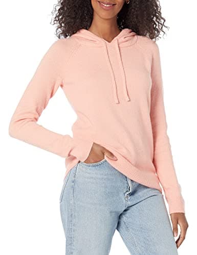 Amazon Essentials Women's Soft Touch Hooded Pullover Sweater, Peach, Large - Image 1