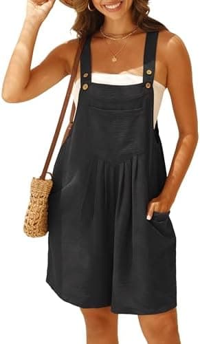 GRECERELLE Jumpsuits For Women Summer Short Overalls Casual Sleeveless Adjustable Loose Women's Rompers with Pockets 2025 - Image 4
