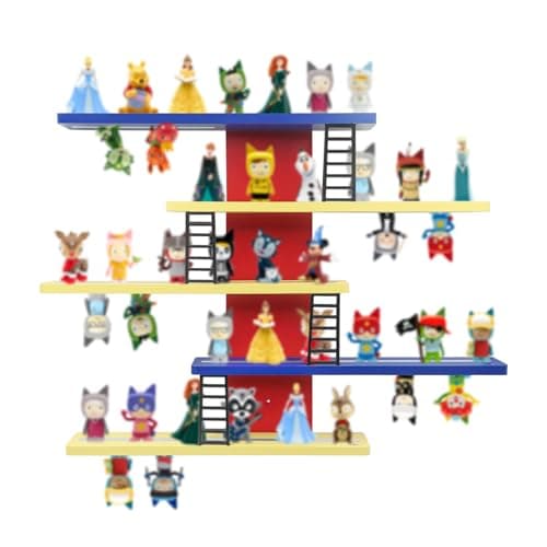 Taladad for Tonie Shelf,Tonies Storage for Creative Tonies Magnetic Wall Shelf for Tonie Figures,12-35 Characters,Wooden Hanging Shelf for Kids (Colorful) - Image 1