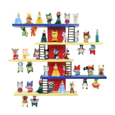 Taladad for Tonie Shelf,Tonies Storage for Creative Tonies Magnetic Wall Shelf for Tonie Figures,12-35 Characters,Wooden Hanging Shelf for Kids (Colorful) - Image 1