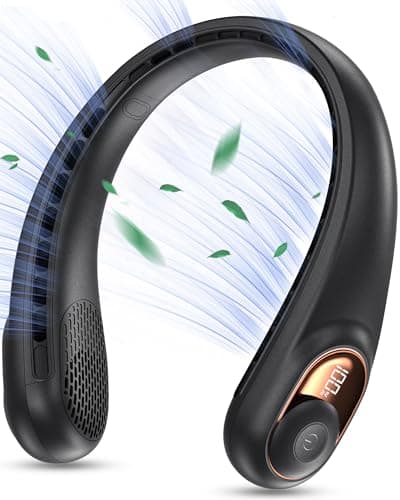 KIDEE Neck Fan, Portable Bladeless Neck Fans, Upgrade 360° Airflow, Super Quiet, 3 Speeds, 4000mAh Personal Wearable Neck Fan, Upgraded Cooling Air Volume USB Rechargeable Hands Free Fan - Image 1