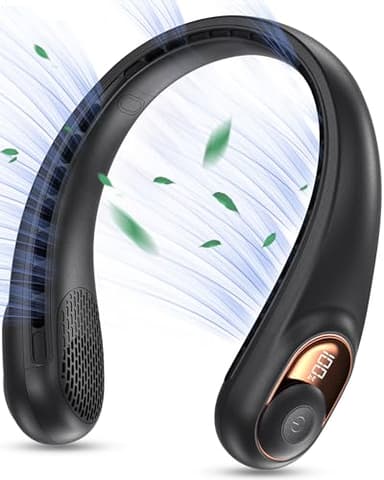 KIDEE Neck Fan, Portable Bladeless Neck Fans, Upgrade 360° Airflow, Super Quiet, 3 Speeds, 4000mAh Personal Wearable Neck Fan, Upgraded Cooling Air Volume USB Rechargeable Hands Free Fan - Image 1
