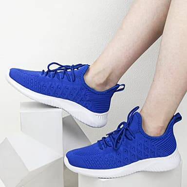 Feethit Womens Slip On Walking Shoes Non Slip Running Shoes Breathable Workout Shoes Lightweight Gym Sneakers Royal Blue Size 10 - Image 6