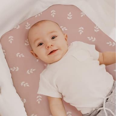 Gllquen Baby Bassinet Sheets 4 Pack, Breathable Cozy Fitted Mattress Sheet, Elastic Travel Crib Fashionable Floral Pattern, Standard Cradle Safe Sheets for Baby Boys Girls 32"x16"(Deer & Rose) - Image 2
