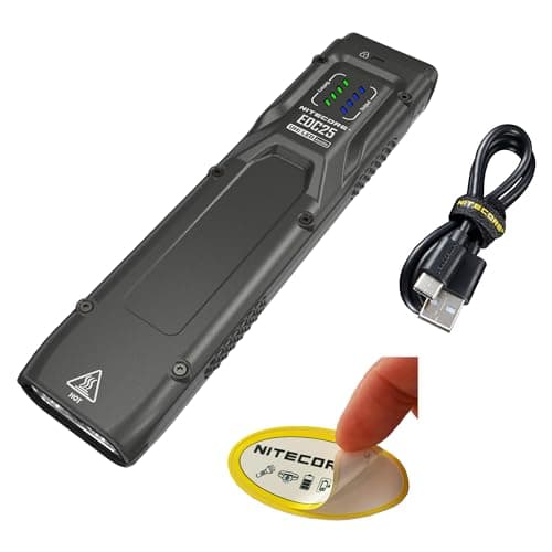 Nitecore EDC25 EDC Flashlight, 3000 Lumen Slim Flat Shape USB-C Rechargeable Lightweight for Everyday Carry with Clip, and NitecoreSt Sticker - Image 1