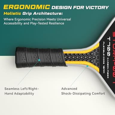 YVmove Pickleball Paddle with T700 Raw Carbon Fiber Surface & 16mm STR-Core Power Polymer Core, Premium Pickle Ball Racket Designed for Ultimate Spin & Consistency, USAPA Approved Storm 007 - Image 7