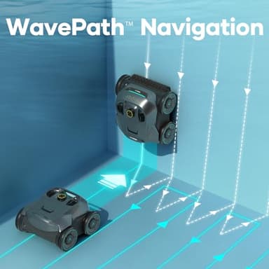 AIPER Cordless Robotic Pool Cleaner, WavePath Navigation, Wall-Climbing, Quad-Motor, 150 mins Runtime for Inground Pools up to 1,600 sq.ft, ZT6002 (Renewed) - Image 3