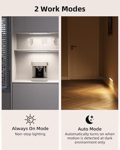 EZVALO 6-Pack Under Cabinet Lighting, 7.8" Wireless Closet Lights, 30 LED Rechargeable Motion Sensor Light, Dimmable, 3 Color Temperatures, Counter Lights for Kitchen, Pantry, Bedroom, Wardrobe - Image 4