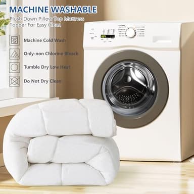 KAYFIA Mattress Topper Full with Dual Layer 3 Inch Memory Foam, 2 Inch Cooling 7-Zone Gel Memory Foam Plus 1 Inch Down Alternative Pillow Top Mattress Topper,Deep Pocket, Support for Back Pain Relief - Image 8